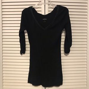 Express Studded V Neck Top